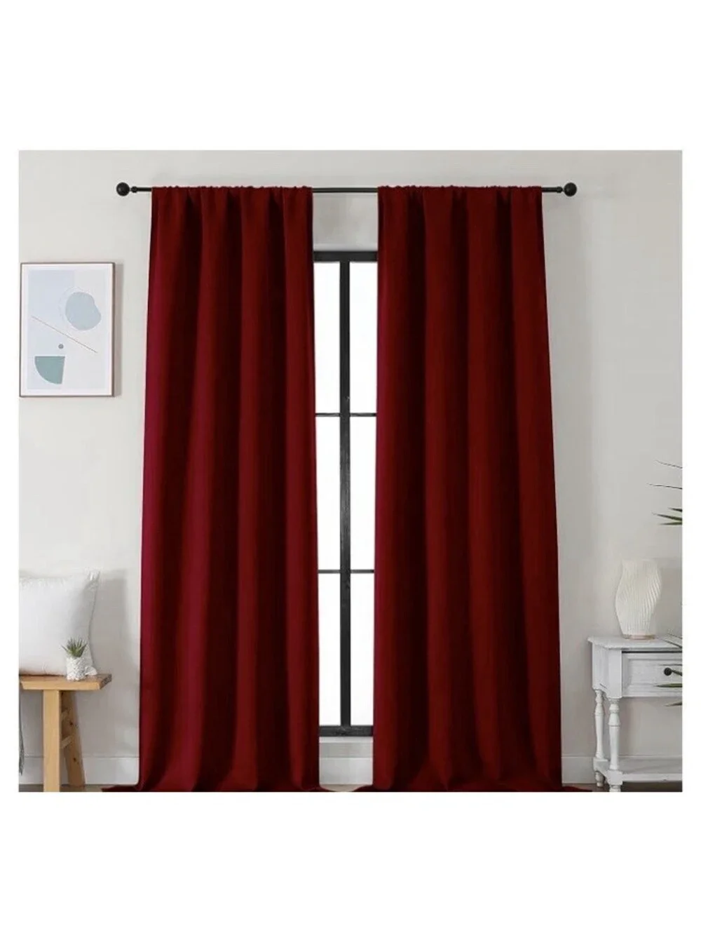 Simplebrand blackout curtains In Red 40”x96”  2 Panels